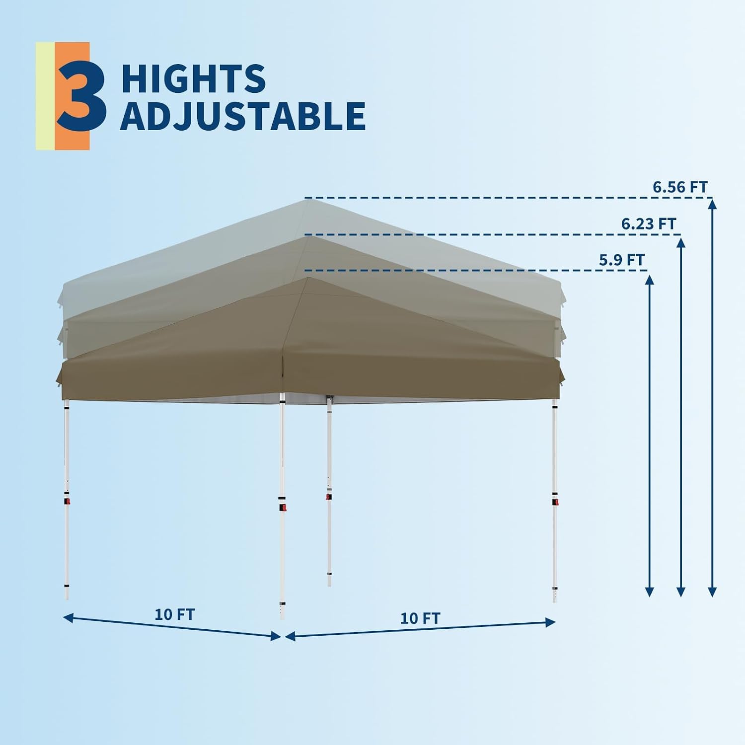 Top-down flat-lay of Garvee canopy fabric, carry bag, manual, and outdoor accessories on concrete
