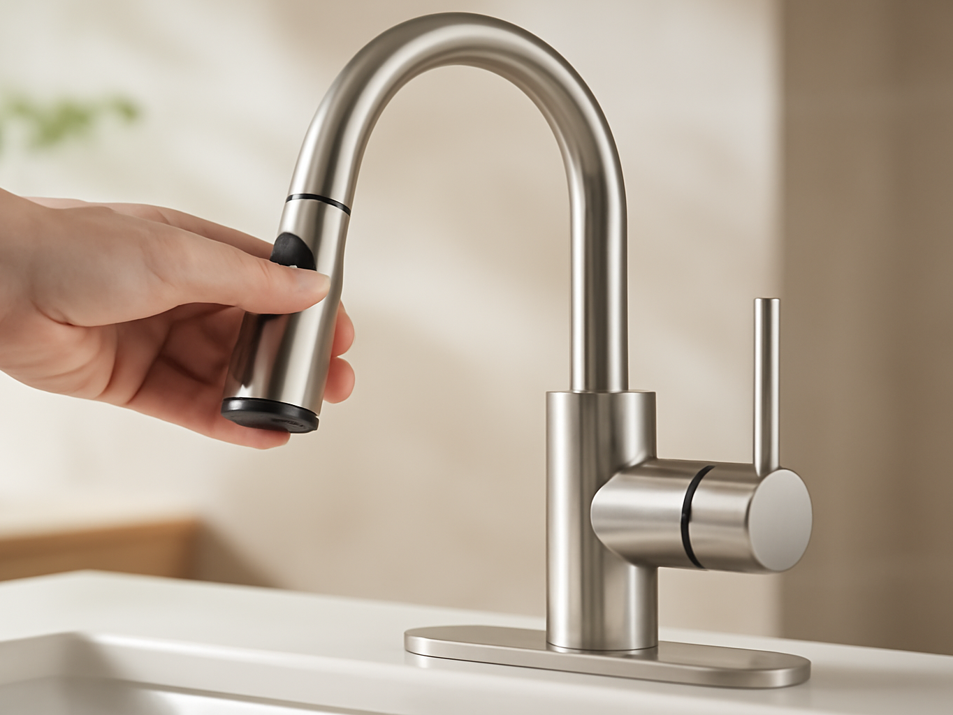 Lead-Free Steel, cUPC-Certified, and Under $50: Everything You Need to Know About CREA Bathroom Fauc: Person pulling out
